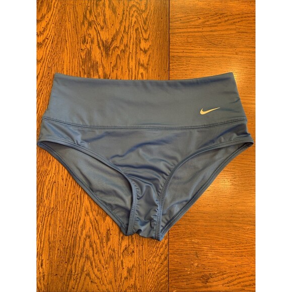 $56 Nike Essential High Waist Swim Bottoms Pacific Blue Size Medium Running Jog - Picture 4 of 13